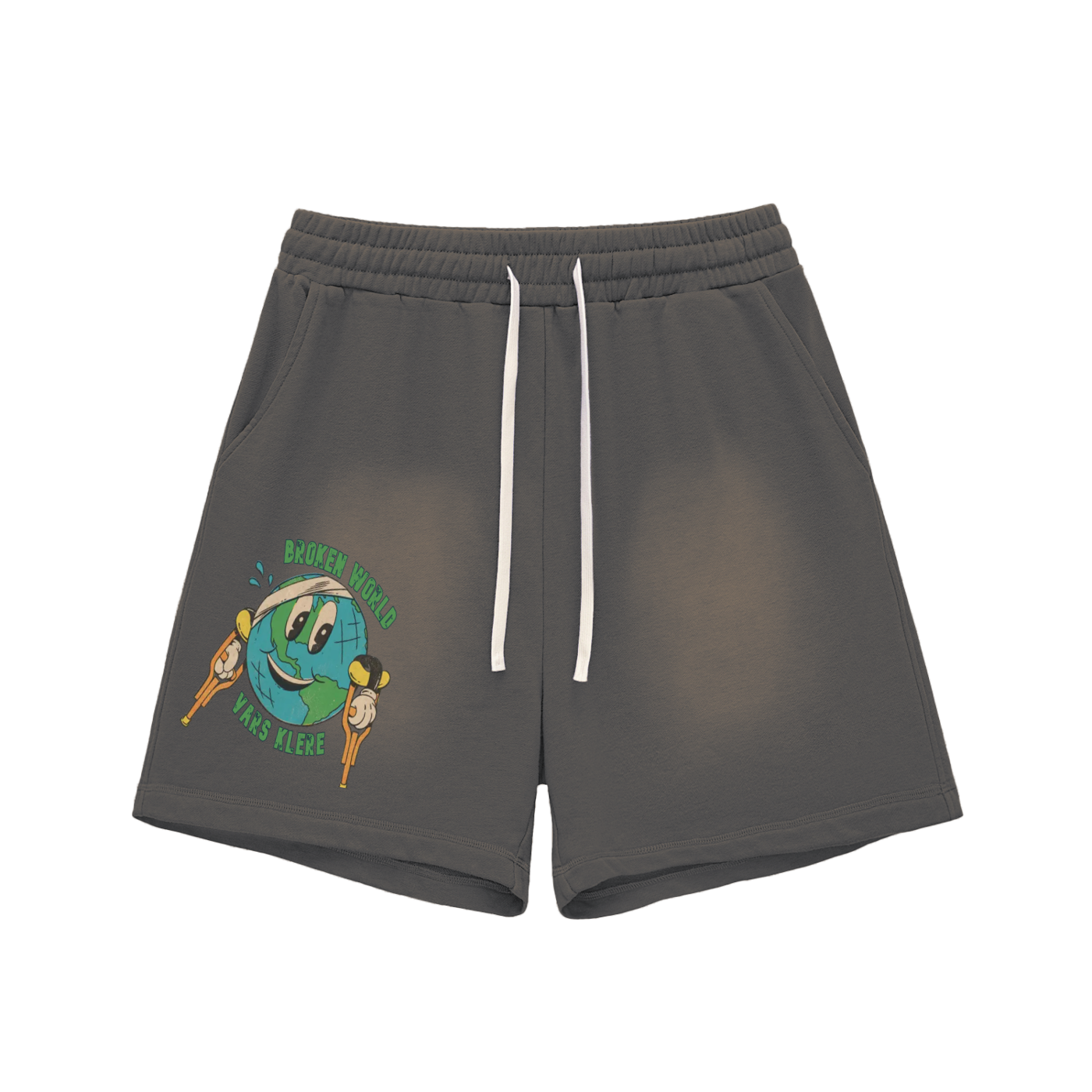 Broken world Sun Fade Raw Edge Shorts
